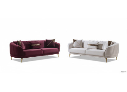 Designer Polstersofa Set Dreisitzer Wohnzimmer Couchen Moderne Möbel