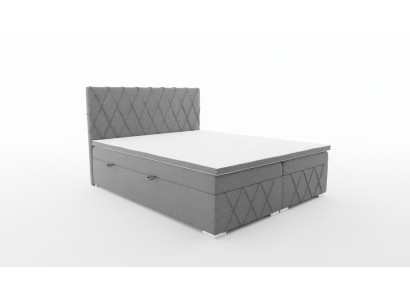 Doppel Luxus Grau Boxspringbett Design Bett Polsterbett Schlafzimmer Textil