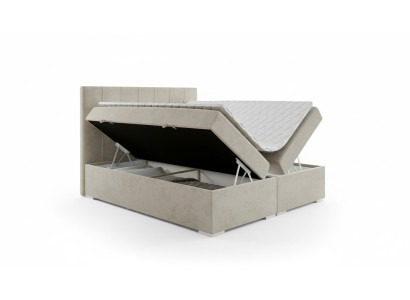 Bett Luxus Schlafzimmer Doppelbett Textil Polster Design Möbel Boxspringbett