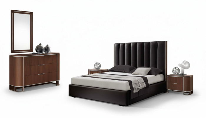 Komplettes Schlafzimmer Set Designer Möbel Doppelbett 2x Nachttische 5tlg