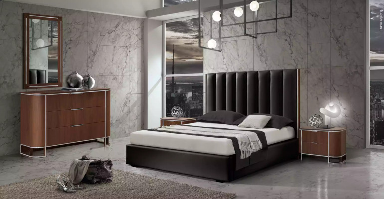 Komplettes Modernes Schlafzimmer Set Designer Bett + 2x Nachttische 3tlg