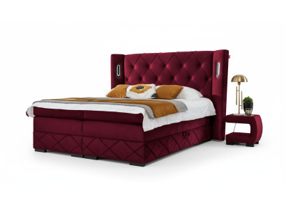 Design Schlafzimmer Set 6 tlg Komplettes Bett Nachttisch Holz Modern Polsterbett