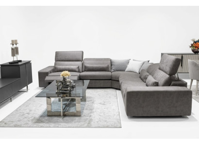 Sofa L-Form Modern Ecksofa Wohnzimmer Set Einrichtung Design Couchtisch