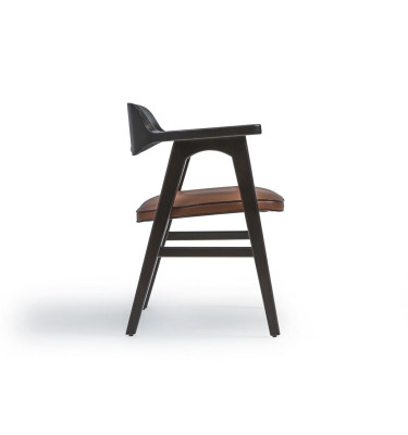 Esszimmer Stuhl mit Armlehnen Schwarz Holzstuhl Neu Möbel Design Sitz