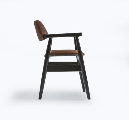 Design Armlehnstuhl Esszimmer Schwarz Möbel Holzstuhl Neu Sitz