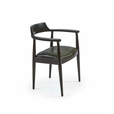 Esszimmer Design Stuhl mit Armlehnen Neu Möbel Sitz Schwarz Holzstuhl