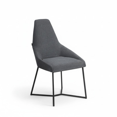 Designer Stuhl Möbel Modern Polsterstuhl Grau Esszimmerstuhl Neu Möbel