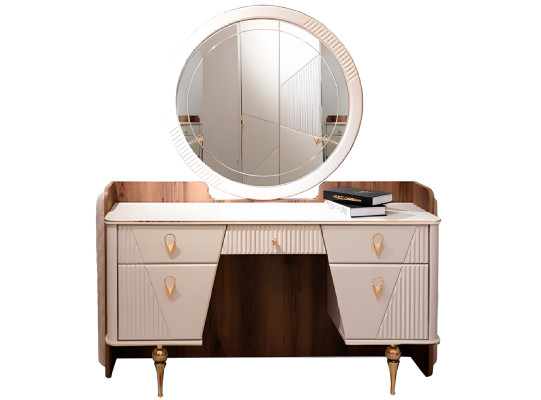 Luxus Schminktisch mit Spiegel Modern Einrichtung Schlafzimmer Design Möbel