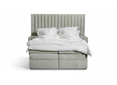 Schlafzimmer Set Bett Nachttisch 3 tlg Design Modern Luxus Betten Grau
