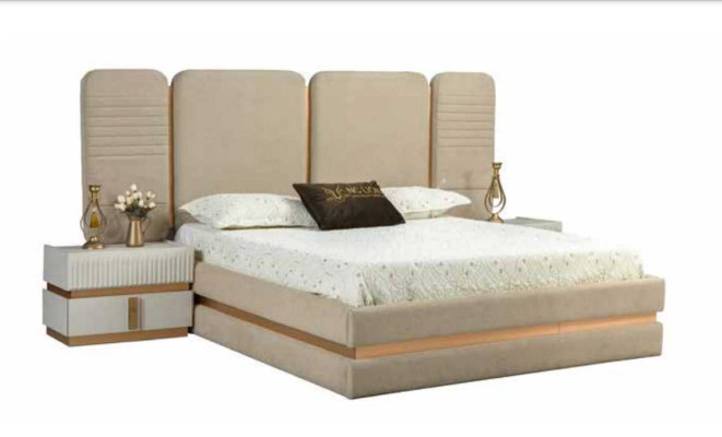 Modern Beige Schminktisch mit Spiegel Höhe 180 cm luxuriös Möbel neu
