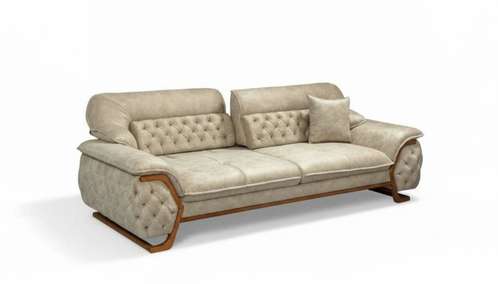 Chesterfield Verstellbarer Rücken Dreisitzer Sofa Luxus Couch Möbel