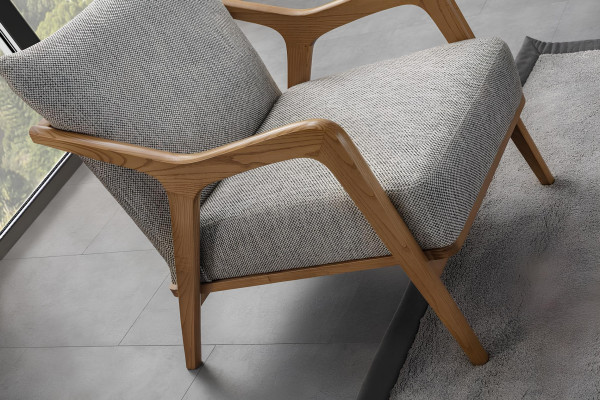 Sessel Modern Design Wohnzimmer Möbel Helles grau farbe Luxus Stil 