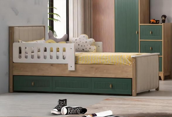 Kinderzimmer Set Besteht aus Bett+2х Kleiderschrank+Schreibtisch 4tlg.