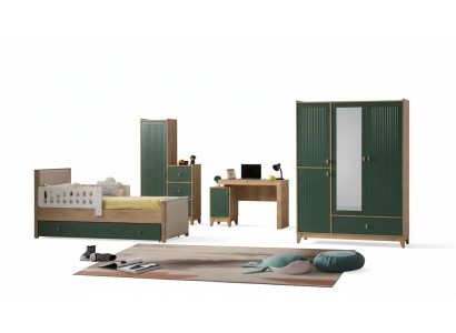 Kinderzimmer Set Besteht aus Bett+2х Kleiderschrank+Schreibtisch 4tlg.