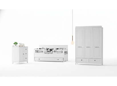 luxuriös Komplett Jugendzimmer Luxus Kinderzimmer Set 3tlg Weiß Farbe