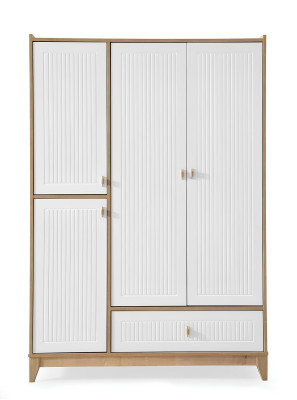 Komplett Kinderzimmer Set Bett 2x Kleiderschrank tisch Helles 4tlg Neu