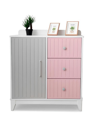 Luxuriös Kinderzimmer Set 3tlg Stilvoll Kommode Schrank Bett Mehrfarbig