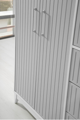 Moderne Kinderzimmer Luxuriös Kleiderschrank in Grau mit viel Stauraum
