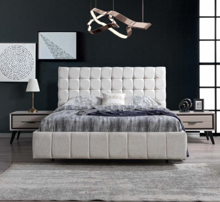 Weiße Schlafzimmer Garnitur Luxus Möbel Polster Bett Holz Kleiderschrank