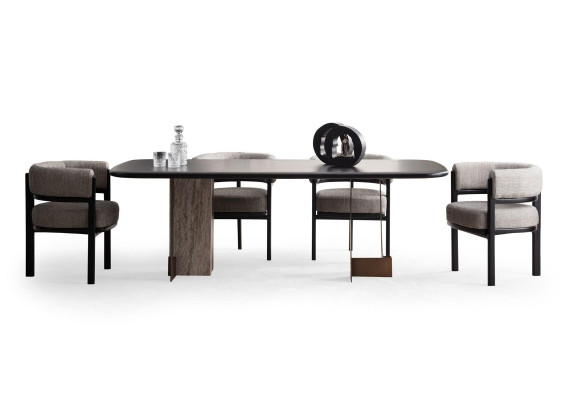 Designer Esszimmer Garnitur Esstisch 6x Stühle Anrichte Spiegel 9tlg