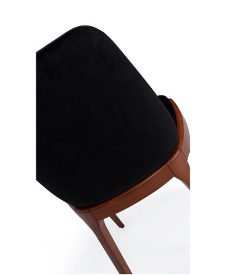 Schwarz-Brauner Polsterstuhl Designer Esszimmer Möbel Einsitzer Stuhl