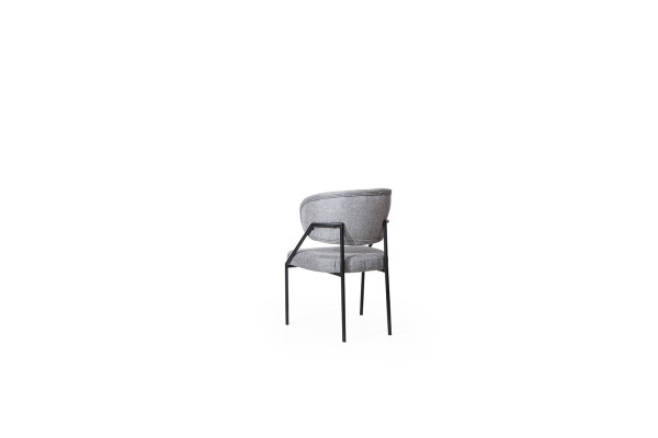 Grauer Polsterstuhl Esszimmer Designer Stühle Metallgestell Luxus Möbel