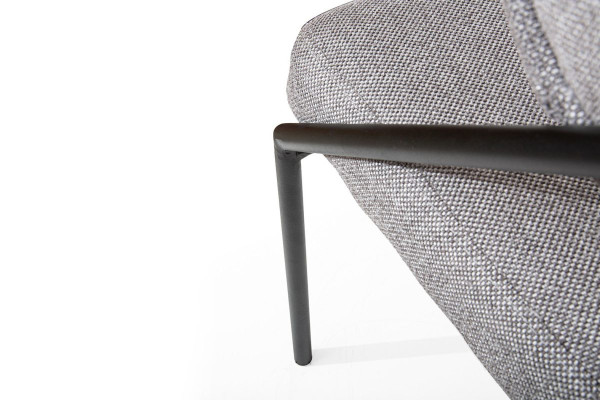 Grauer Polsterstuhl Esszimmer Designer Stühle Metallgestell Luxus Möbel