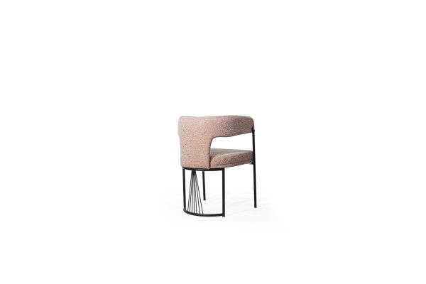 Beiger Designer Stuhl Metallstühle Luxuriöse Esszimmer Polsterstühle