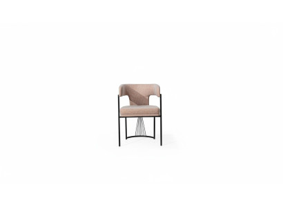 Beiger Designer Stuhl Metallstühle Luxuriöse Esszimmer Polsterstühle