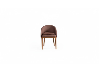 Exklusiver Brauner Esszimmer Stuhl Designer Einsitzer Holzgestell Stühle