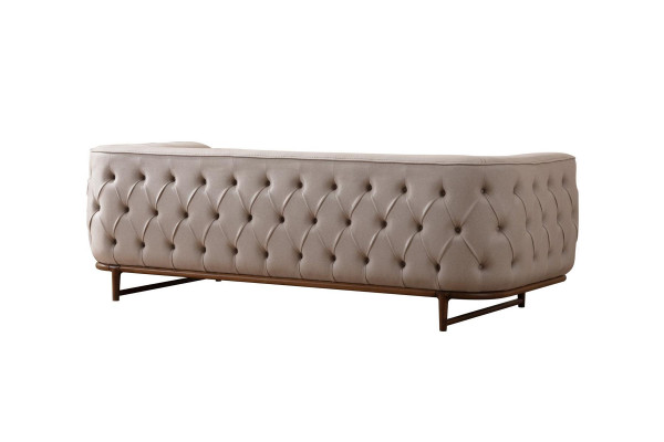 Hellbeiger Chesterfield Dreisitzer Luxuriöser 3-Sitzer Edle Polster Sofas