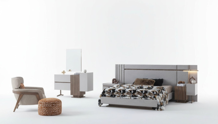 Schlafzimmer Set Luxus Komplettes Bett +2x Nachttische 3tlg. Modern Set Neu