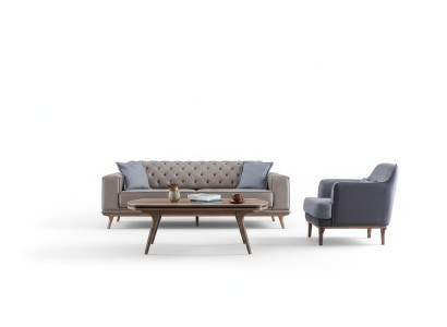 Luxus Modern Wohnzimmer Set 4tlg. 4 sitzer Sessel couchtisch Möbe Neu