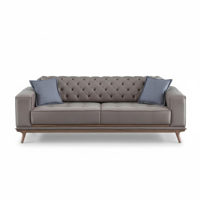 Sofa 4 Sitzer Design Sofas Polster Grau Textil Relax Sitz Möbel Modern