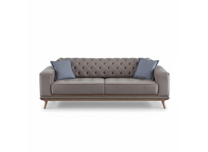 Sofa 4 Sitzer Design Sofas Polster Grau Textil Relax Sitz Möbel Modern