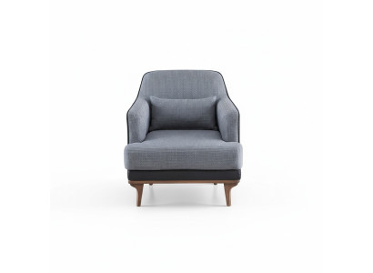 Sessel Modern Grau Wohnzimmer Sitzmöbel Textil Design Möbel Einsitzer