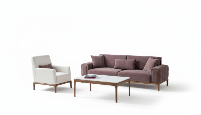 Wohnzimmer Set 3+1 Sitzer Couchtisch Sofagarnitur Sessel Modern Design
