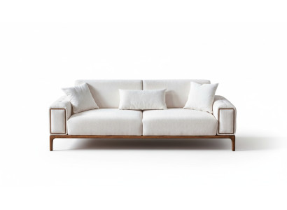 Sofa 3 Sitzer Modern Möbel Weiße Farbe Wohnzimmer Luxus Dreisitzer