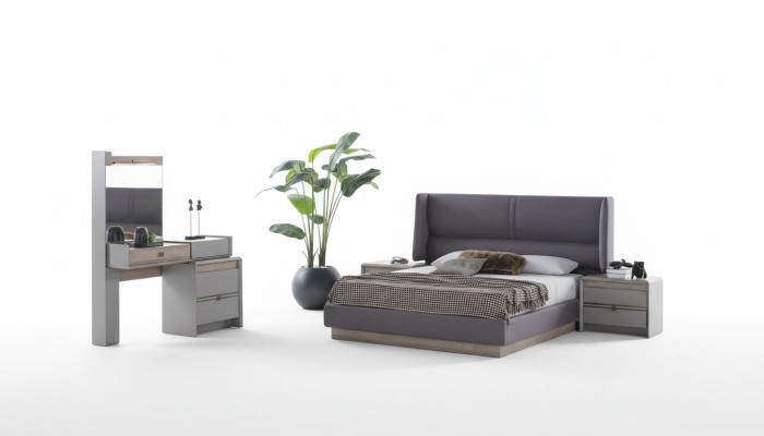 Exklusive Schlafzimmer Set Stil Bett + Schminktisch und 2x Nachttische 4tlg.