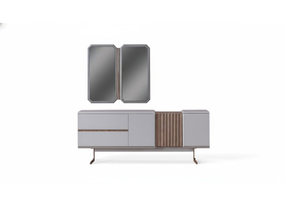 Exclusive Esszimmer Sideboard 2x Spiegel Stil Kommode 210cm Holz 3tlg