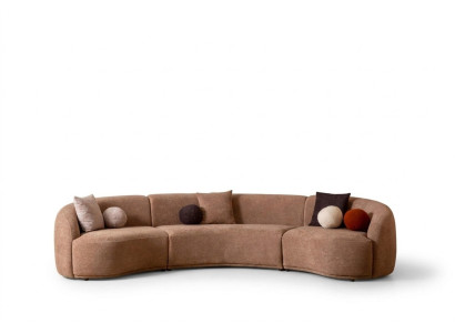 Designer Rund sofa braun Eckgarnitur Modern Möbel Wohnzimmer Luxus Couchen