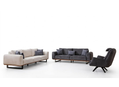 Design Sofagarnitur Wohnzimmer Set Moderne Garnituren 4+3+1 Sitz 3tlg.