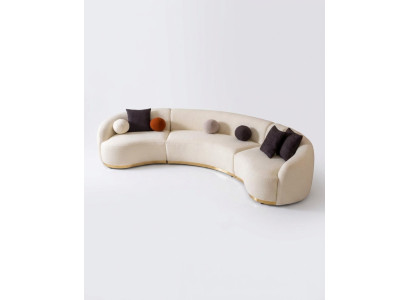Designer Rund sofa Weiße Eckgarnitur Moderne Möbel in Wohnzimmer Luxus