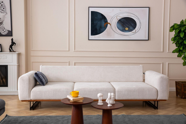 Designer 4 Sitzer Sofa Modern Möbel Weiße Farbe in Stil Wohnzimmer 