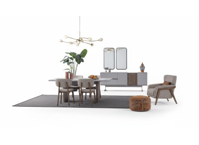 Esszimmer set Essgarnitur Gruppe Tisch Stühle 8tlg. Modern Möbel Essgruppe