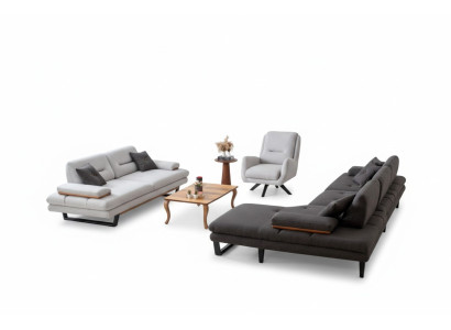 Modern Sofagarnitur 3 + 1 Sitzer und Ecksofa L-form Designer Möbel neu