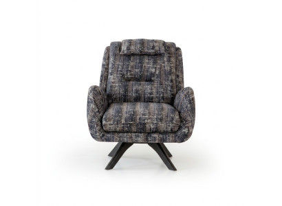Sessel Modern Grau Wohnzimmer Sitzmöbel Textil Luxus Design Möbel Lounge Club