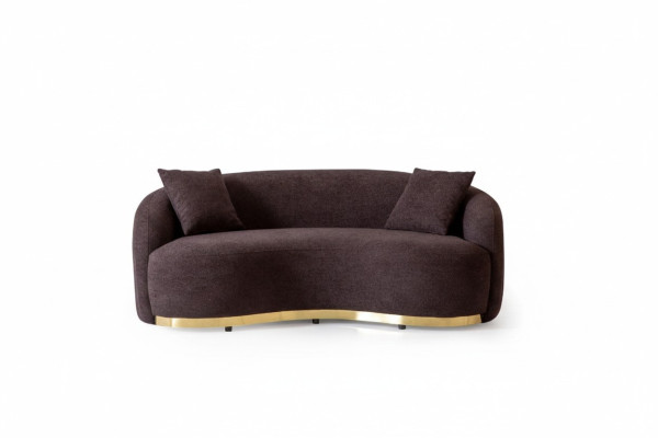 Wohnzimmermöbel Luxus Sofa 3 - sitzer Design Braun weiche Sofa Polster Textil 230cm