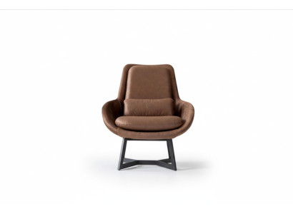 Designer Sessel 1 Sitzer Kunstleder Couch Polster Sessel Design Braun