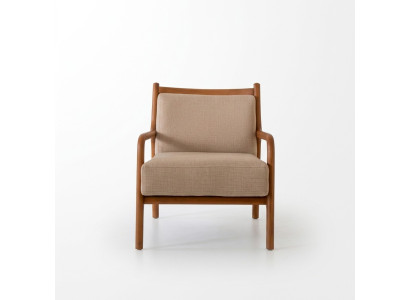 Modern Beige Sessel Wohnzimmer Möbel Luxus Design Polsterung Kunstleder